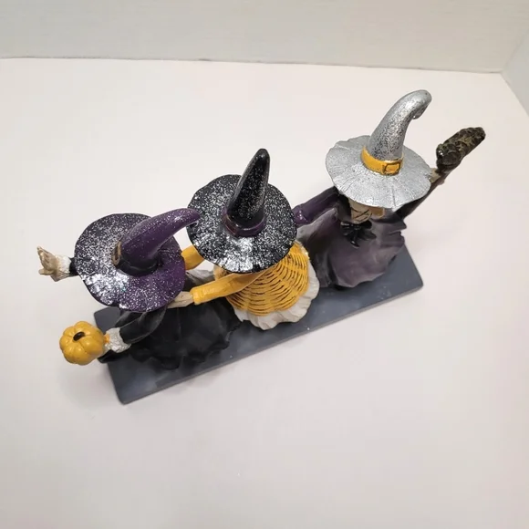 Witches Three Whimsical Statue Vintage Halloween Decor